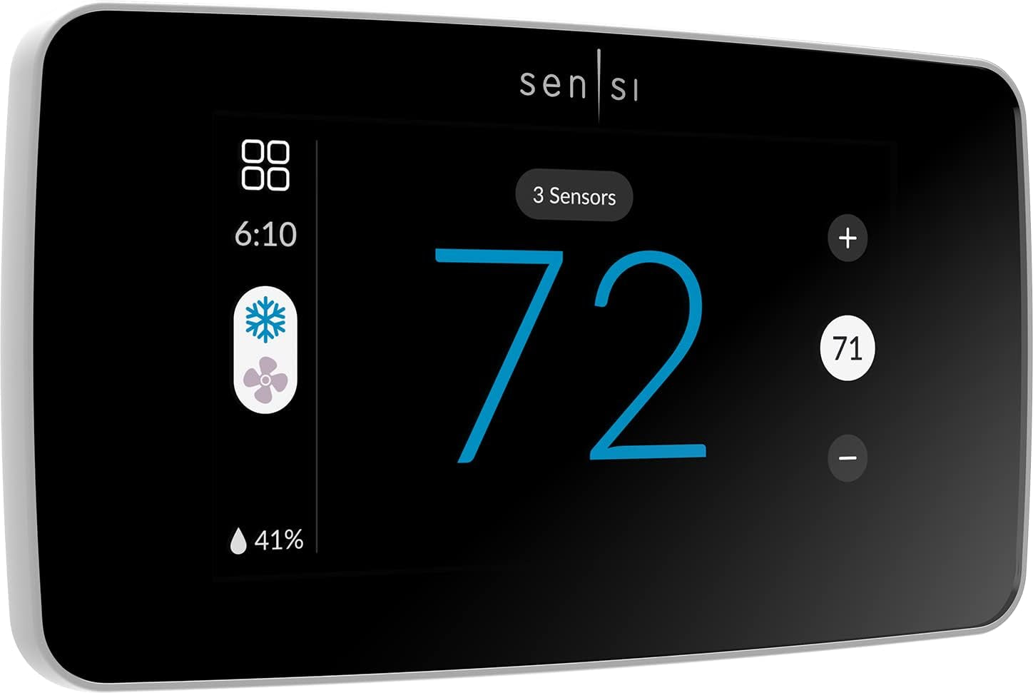 Sensi Touch 2 Smart Thermostat with Touchscreen Color Display, 100 Years of Expertise, Programmable, Wi-Fi, Data Privacy, Easy DIY, Works with Alexa, Energy Star Certified, ST76W, C-Wire Required