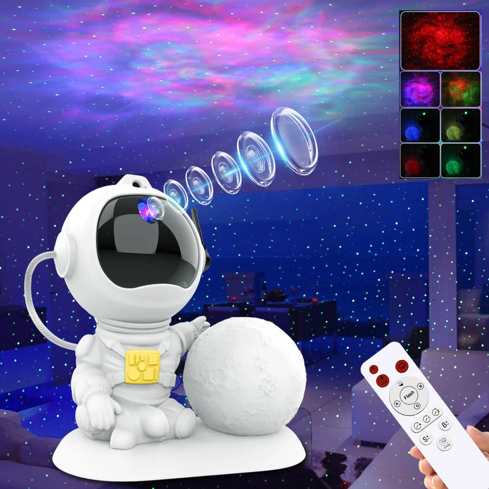 Astronaut Galaxy Projector Galaxy Night Light LED RGB Moon Table Lamp Smart Remote Control for Room Decor Children Gifts