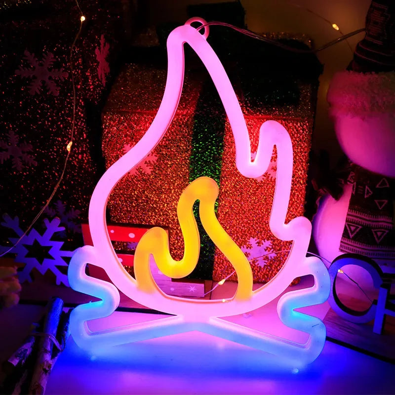 Party Neon Light Night Gamepad Fire Moon Star Sign Modeling Lamp Room Wall Art Decoration Wholesale Xmas Birthday Wedding